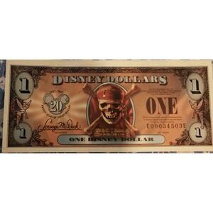 Disney 2007 $1 ONE DOLLAR DISNEYLAND PIRATES CARIBBEAN AT WORLDS END EMPRESS